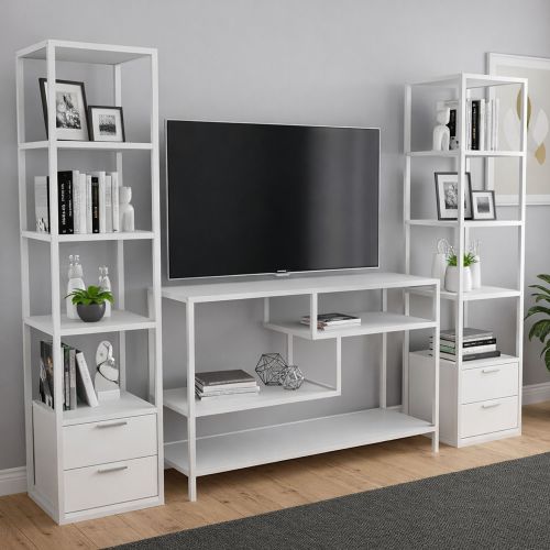 Mobile salotto modulabile 198cm bianco - Felion