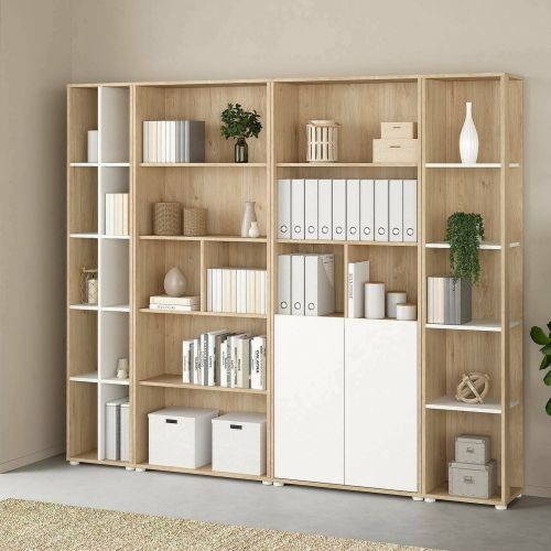 Mobile salotto multifunzione 240cm rovere e bianco - Litvjak