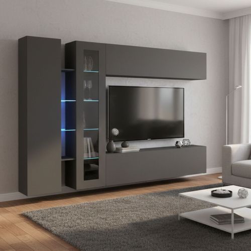 Mobile soggiorno moderno 280cm antracite - Annie