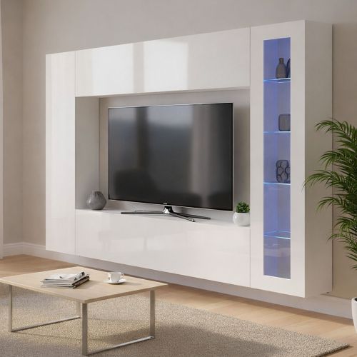 Mobile soggiorno smart 260cm bianco lucido - Amel