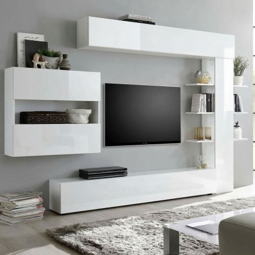 Mobile soggiorno smart 295cm bianco lucido e bianco - Aragosta