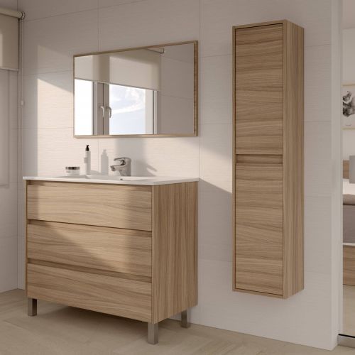 Mobile Sottolavabo Marrone Colore Ante Marrone 30x25.5x140h cm, - Aladin