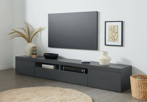 Mobile TV antracite 240x40x35h cm 3 ante - Animali