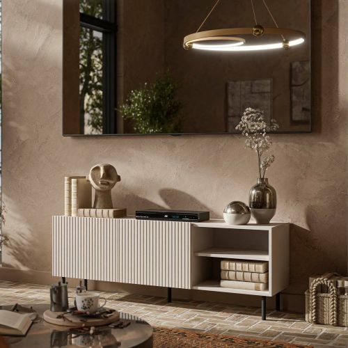 Mobile TV beige 150x42x52h cm 3 ante - Molini