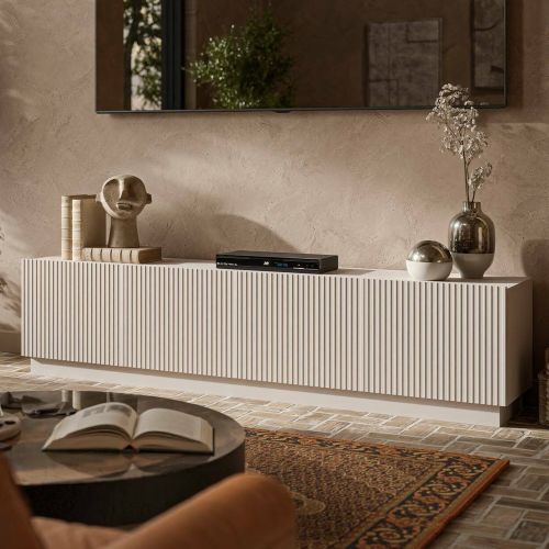 Mobile TV beige 200x40x48h cm 4 ante - Macherio