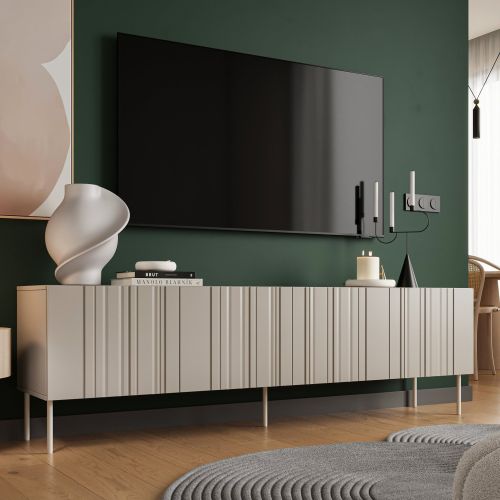Mobile TV beige 200x42x60h cm 4 ante - Sospiro