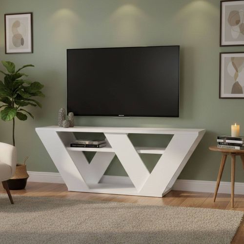Mobile TV bianco 110x30x40h cm in legno - Amazzonite
