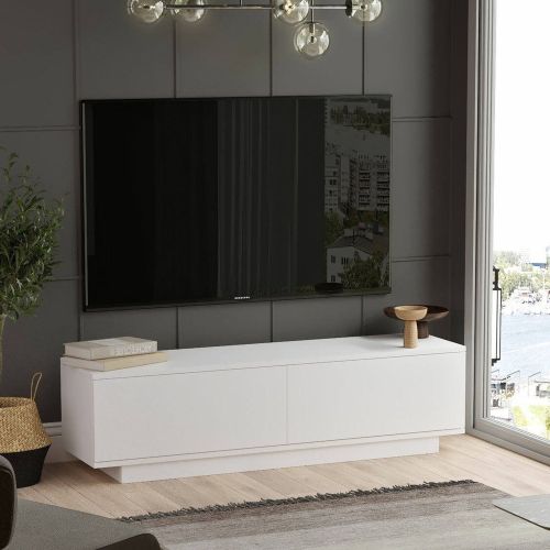 Mobile TV bianco 140x35x38h cm 2 ante - Kenneth