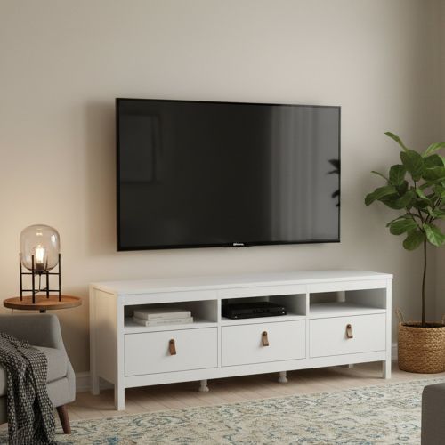 Mobile TV bianco 151x38x54h cm in legno - Astana