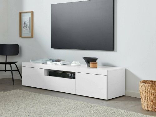 Mobile TV bianco 160x40x35h cm 3 ante - Edoarda