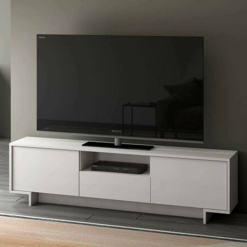 Mobile TV bianco 170x42x48h cm 2 ante e 1 cassetto - Atina