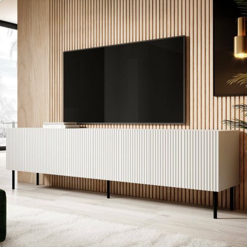 Mobile TV bianco 200x42x52h cm 4 ante - Priocca