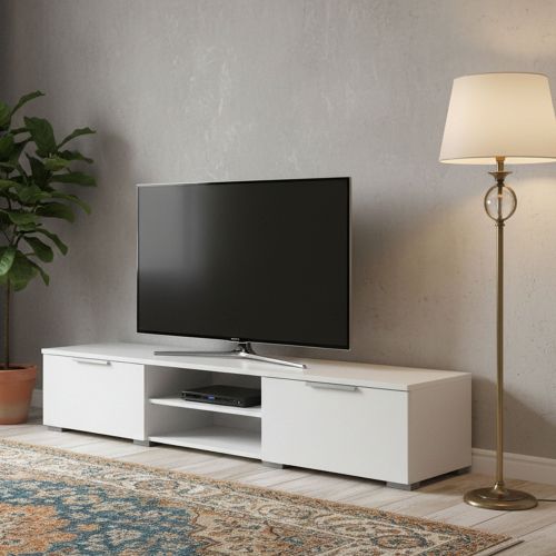 Mobile TV bianco lucido 172x39x33h cm in legno - Ammiro