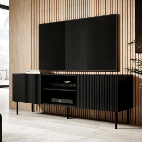Mobile TV nero 150x42x52h cm 3 ante - Molini