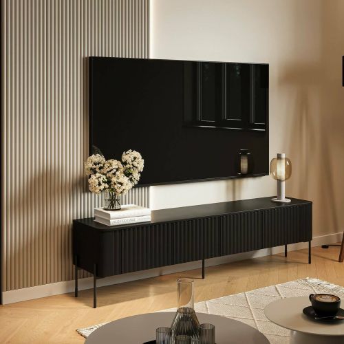 Mobile TV nero 190x39x50h cm 4 ante - Brembana