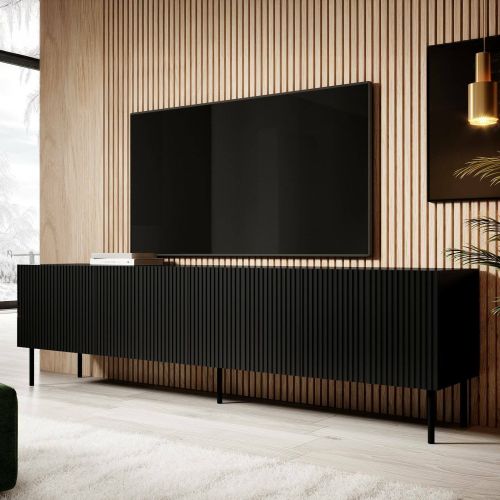 Mobile TV nero 200x42x52h cm 4 ante - Priocca