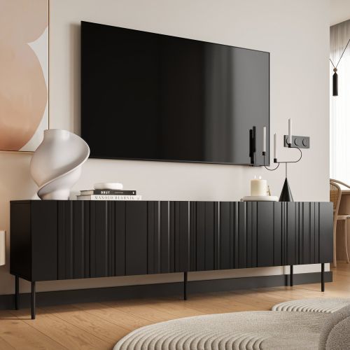 Mobile TV nero 200x42x60h cm 4 ante - Sospiro