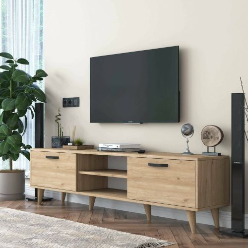 Mobile TV noce 180x35x48h cm modulabile - Messalina