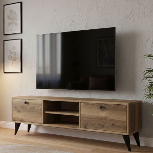 Mobile TV noce e nero 138x29x42h cm 2 ante - Bloem