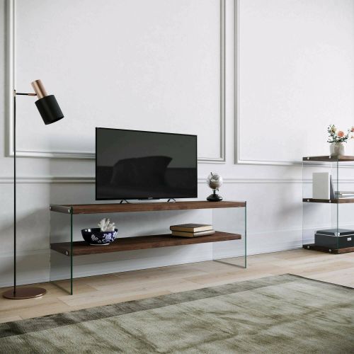 Mobile TV noce scuro 120x35x45h cm in legno - Italia