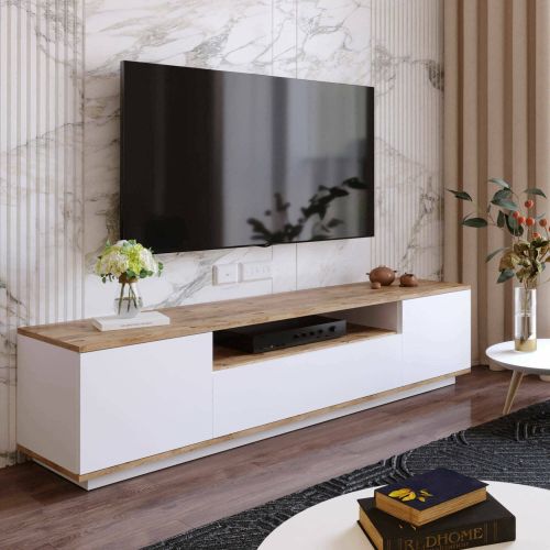 Mobile TV quercia e bianco 180x44x44h cm 3 ante - Asellina