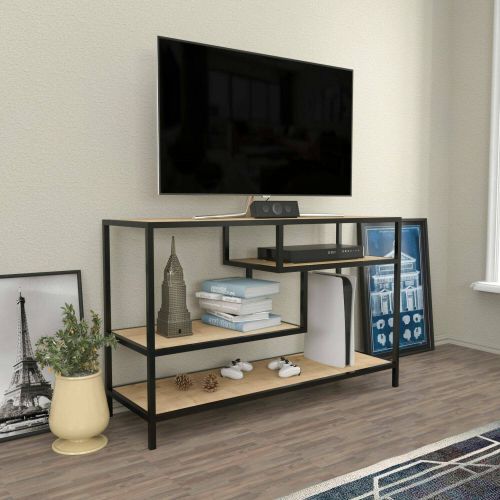 Mobile TV quercia e nero 120x39x75h cm in legno - Ivette