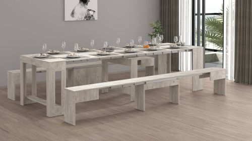 Panca allungabile cemento 290x25x45h cm - Quedan