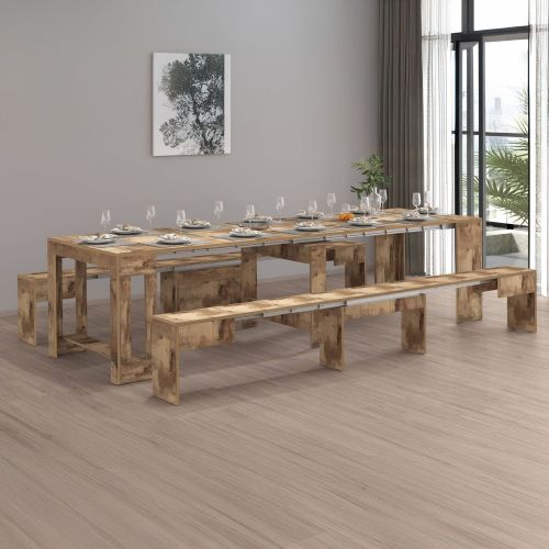 Panca allungabile effetto legno acero 290x25x45h cm - Quedan