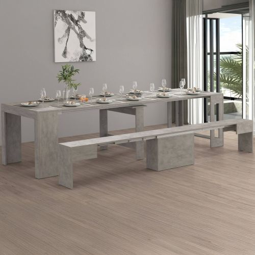 Panca grigia allungabile 290x25x45h cm - Yutu