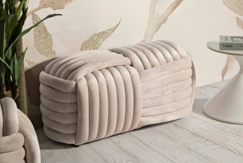 Panca Marokopa, Panchina multiuso, Seduta per ospiti, Cassapanca multifunzione, 90x45 h45 cm, Rosa