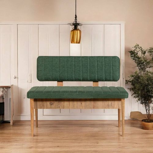 Panca Marrone Quercia Verde Peso Supportato 150 kg Colore Struttura Verde 110x40x85h cm, Altezza Seduta 48 cm - Salento