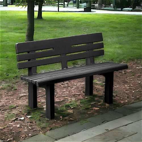 Panchina da esterno Marinella, Panca monoblocco da giardino, Panchina outdoor, 100% Made in Italy, 110x52h71 cm, Antracite