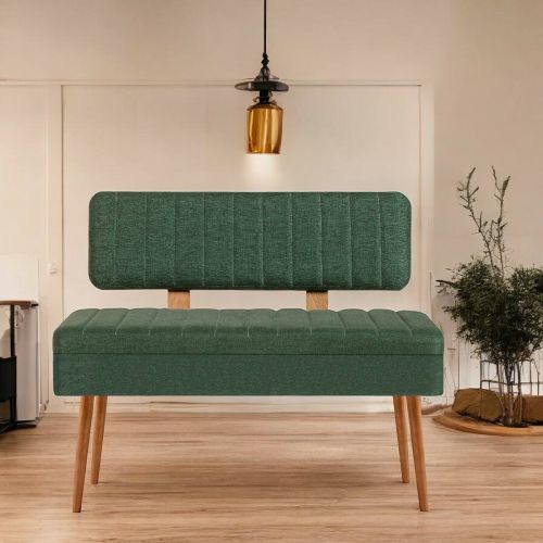 Panchina da esterno Situla, Panca da giardino, Seduta outdoor multi posizione, Sedia in plastica da balcone, 90x39 h40 cm, Quercia e Verde