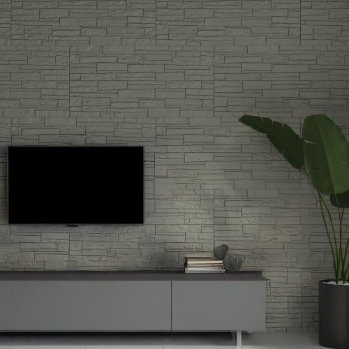 Pannello Decorativo Grigio set da 24, Facile da Tagliare, Facile da Installare Texture Realistica 60x2.5 cm, Autoestinguente - Nulvi
