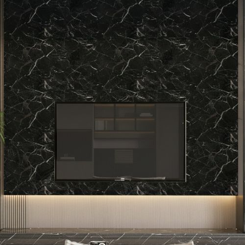 Pannello Decorativo Nero Marmo set da 18, Facile da Tagliare, Facile da Installare Texture Realistica 60x0.3 cm, Isolante Acustico Scarsa Isolazione