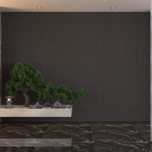 Pannello Decorativo Nero Ossidiana set da 24, Facile da Tagliare, Facile da Installare Texture Realistica 60x2.5 cm, - Nulvi