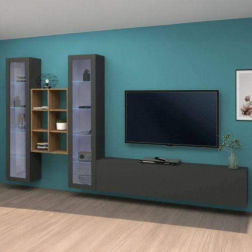 Parete attrezzata 3 ante 320cm antracite - Lome