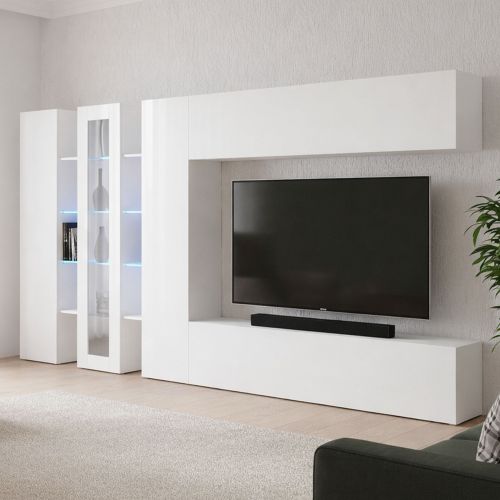 Parete Attrezzata Bianco 20 Ripiani Modulabile 320x30x180h cm, 19 Vani - Bellino