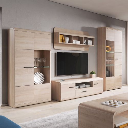 Parete Attrezzata Marrone Rovere Modulabile 20 Ripiani, un Cassetto - Kane