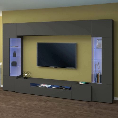 Parete attrezzata modulabile 290cm antracite - Arga