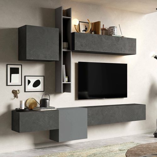 Parete salotto smart 262cm ardesia e grigia scuro - Douglas
