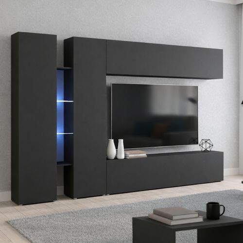 Parete salotto smart 280cm antracite - Enstatite