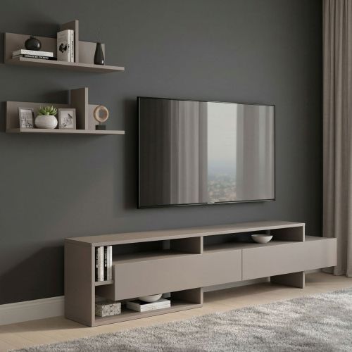 Parete soggiorno moderna 180cm beige - Huko