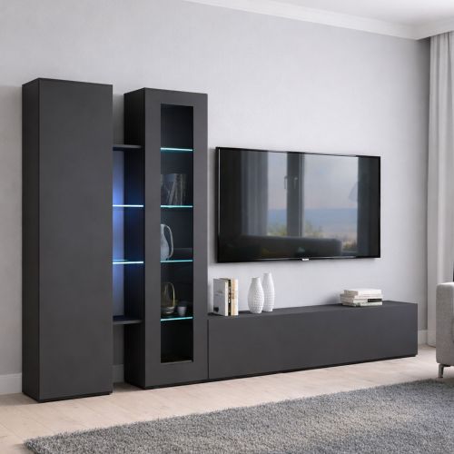 Parete soggiorno smart 280cm antracite - Arin