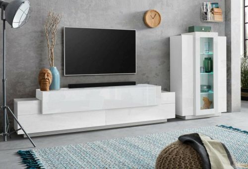 Parete soggiorno smart 280cm bianca - Maja