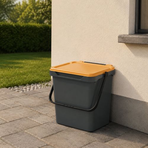 Pattumiera Giallo Capacità 35 lt un Cestino 40x31x39h cm, Made in Italy - Foscas