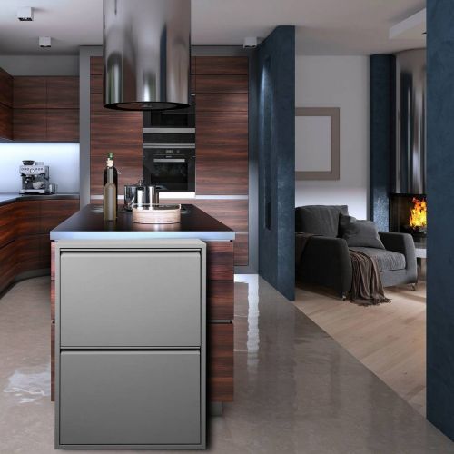 Pattumiera Grigio Capacità 72 (18 per Secchio) Fissaggio a Muro Opzionale 60x25x93h cm, 4 Cestini - Anukhatun