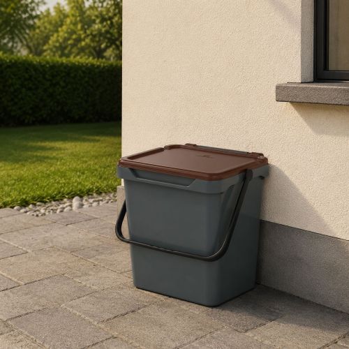Pattumiera Marrone Capacità 36 lt un Cestino 40x31x39h cm, Made in Italy - Foscas