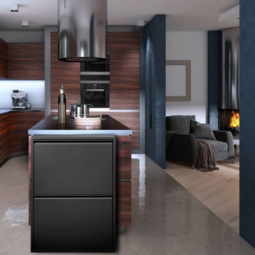 Pattumiera Nero Capacità 72 (18 per Secchio) Fissaggio a Muro Opzionale 60x25x93h cm, 4 Cestini - Anukhatun
