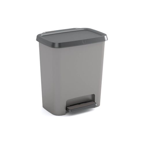 Pattumiera Sirmione, Cestino portarifiuti, Bidone per raccolta differenziata, Mobile per spazzatura, 38x28 h43 cm, Grigio scuro